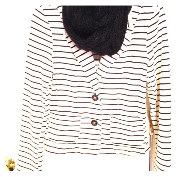 Black and white striped blazer