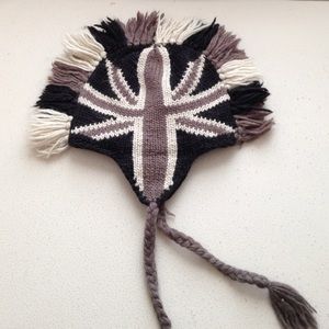 Union Jack Black and Grey Flag Mohawk Hat