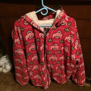 Ohio State sheepskin lined hooded jacket