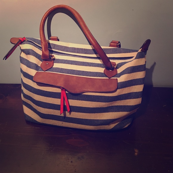Striped tote bag