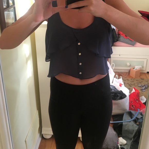 BCBG Generation Soft blue float crop top