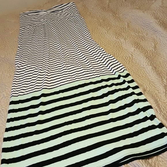 Strapless Striped Maxi dress