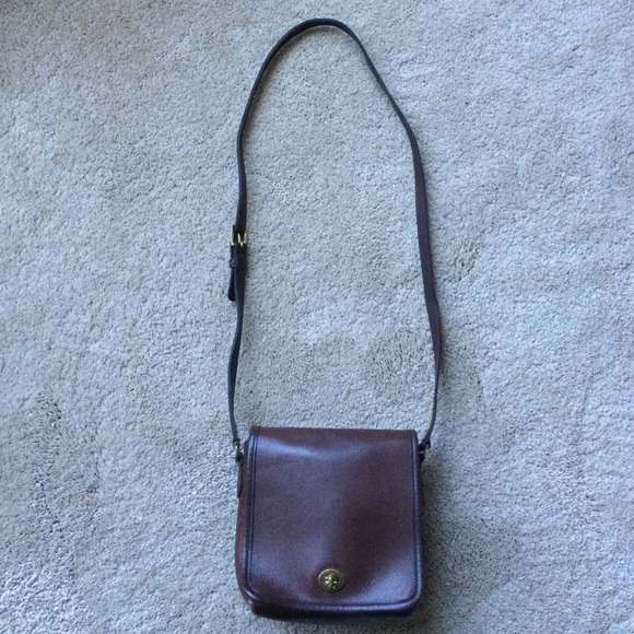 Coach brown leather cross body