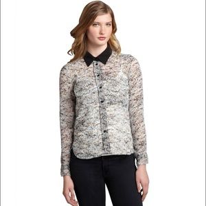 🆕 BCBG Floral Chiffon Button Down