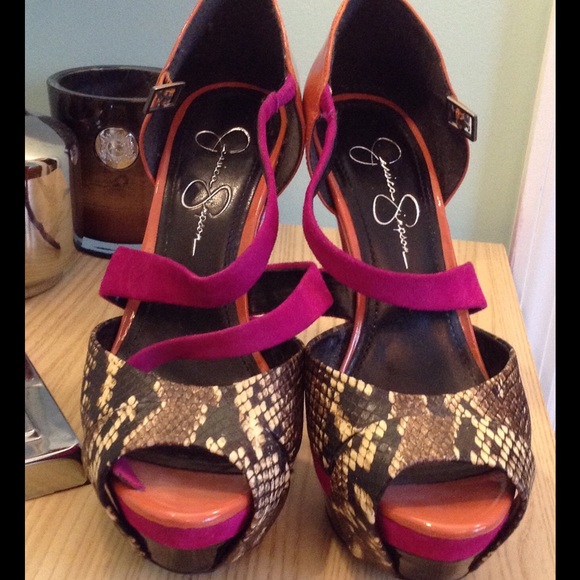 Snake Pattern Jessica Simpson Heels - Picture 1 of 4