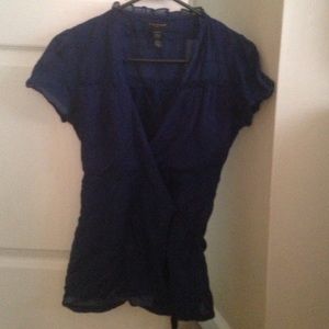 Royal Blue Silk Blend, Wrap Blouse