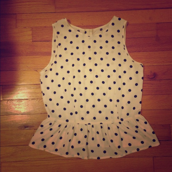 Garage Polka Dot Peplum Top