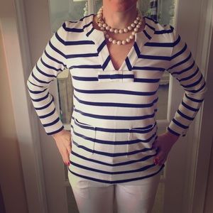 Nautical navy stripe lightweight summer sweater