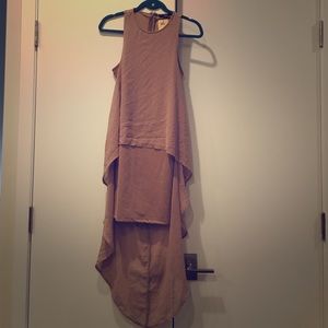 Taupe high low dress