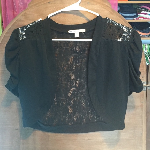 Black Lace Back Shrug