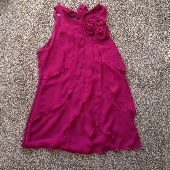Halter tank with tie and rosette detail