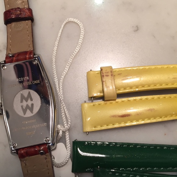 Good condition Michele watch w 2 sets of straps main image 6