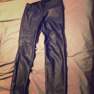 Faux leather pants