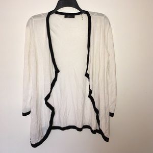 White Cardigan with Black Trim 💋