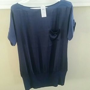 Navy blue Ann Taylor Rayon Blouse, new w/ tags