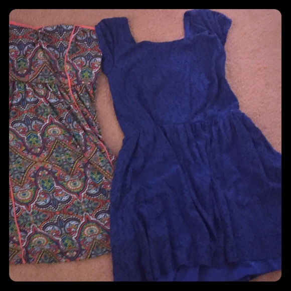 Blue Eyelet Lace Dress