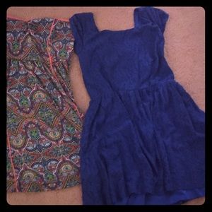Blue Eyelet Lace Dress