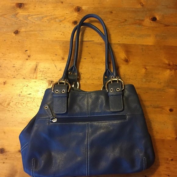 Tiganello blue leather tote/handbag. Convertible