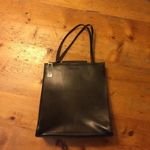 Small black leather coach bag