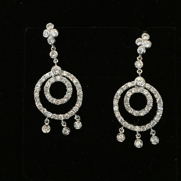 925 Sterling Silver CZ dangling earring