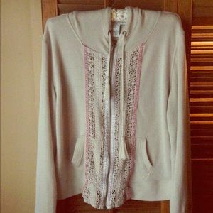Boho full zip sweater hoodie!