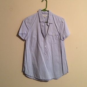 J Crew polka dot chambray shirt