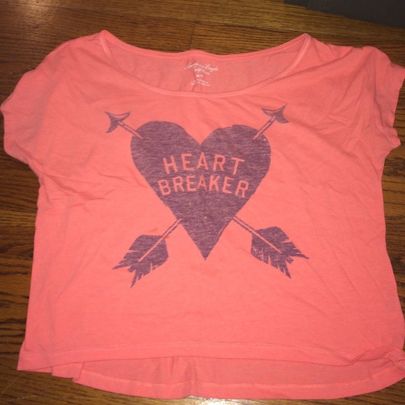 Coral American Eagle cropped tee - Picture 1 of 1