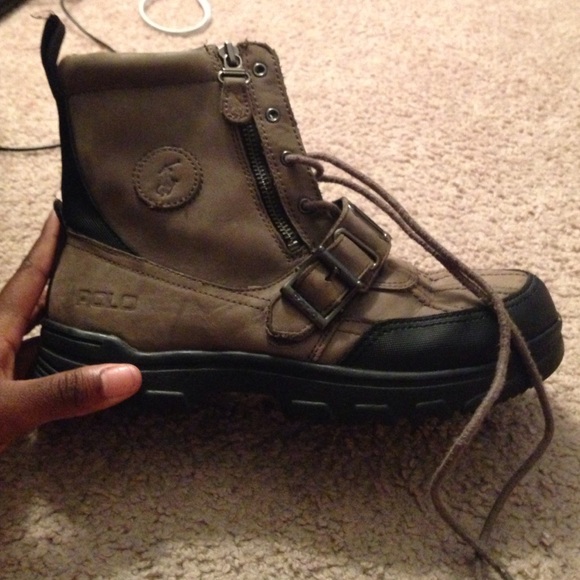 Polo boots! Tan/Green color