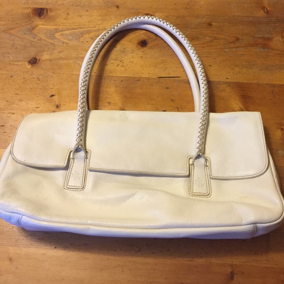 White leather shoulder bag