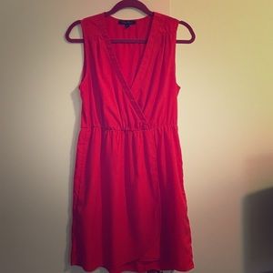 Red wrap dress