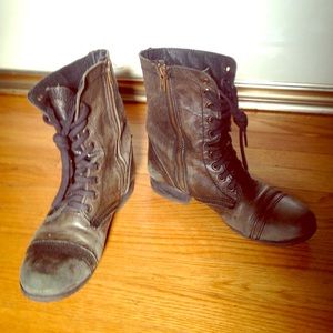 Black Steve Madden Combat Boots
