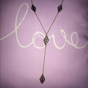 Long, 2 strand, gold necklace