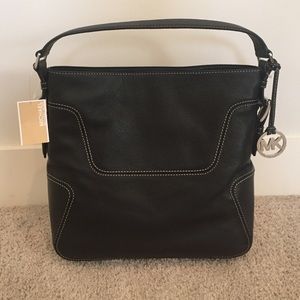 Michael Kors Brookville black leather shoulder bag