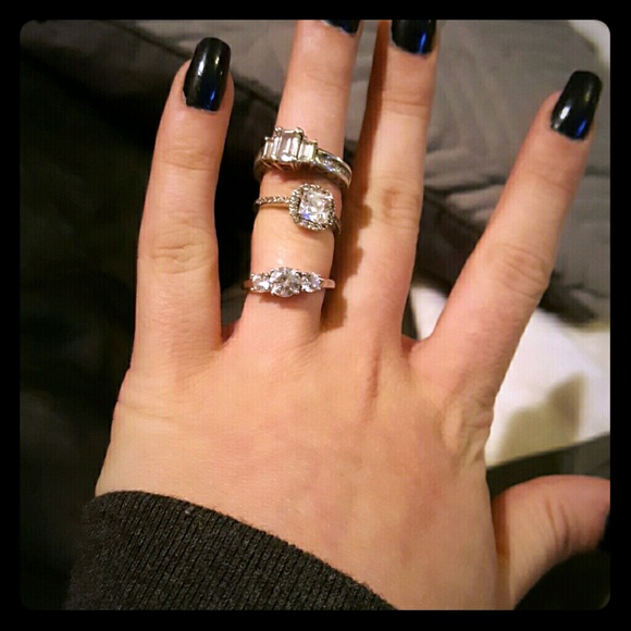 Engagement ring lot. All silver