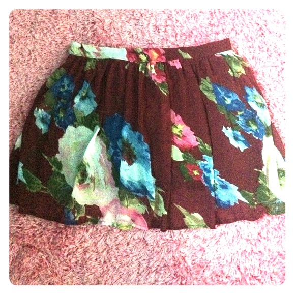 A&F floral chiffon skirt