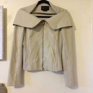 BCBGMaxazria tan leather jacket