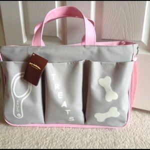 Gray doggie tote bag