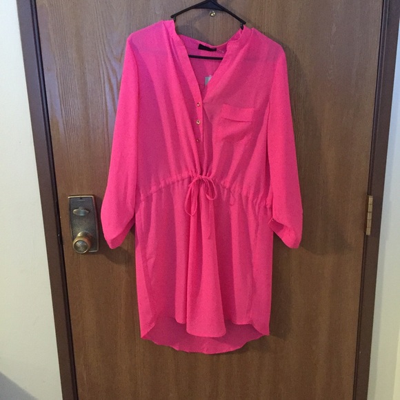 Hot Pink Shirt Dress