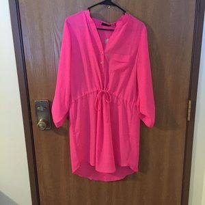 Hot Pink Shirt Dress