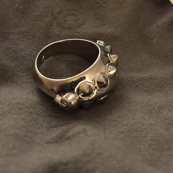 Alexander McQueen skull horn ring