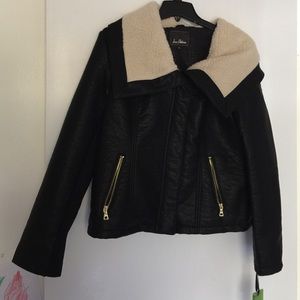 Brand new with tags faux leather bomber jacket.