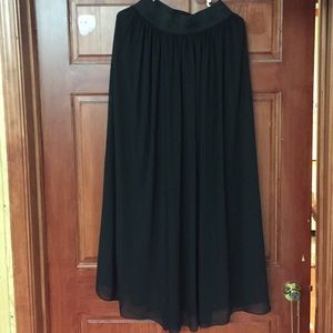 Black chiffon maxi skirt