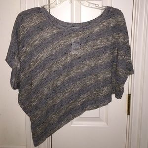 NWT gray and gold striped hi-lo top