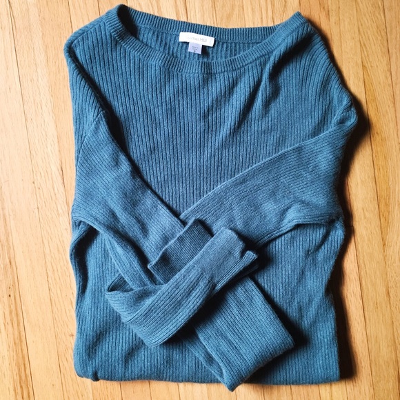 Garnet Hill cashmere blue sweater