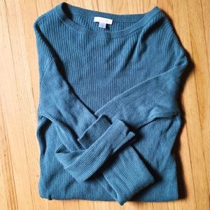 Garnet Hill cashmere blue sweater