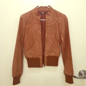 Leather bomber jacket from Asos
