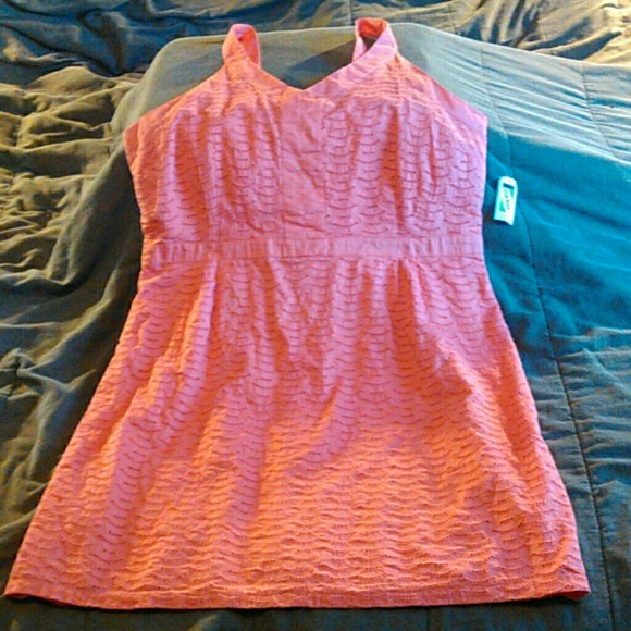 Cute Springy Coral Eyelet Dress