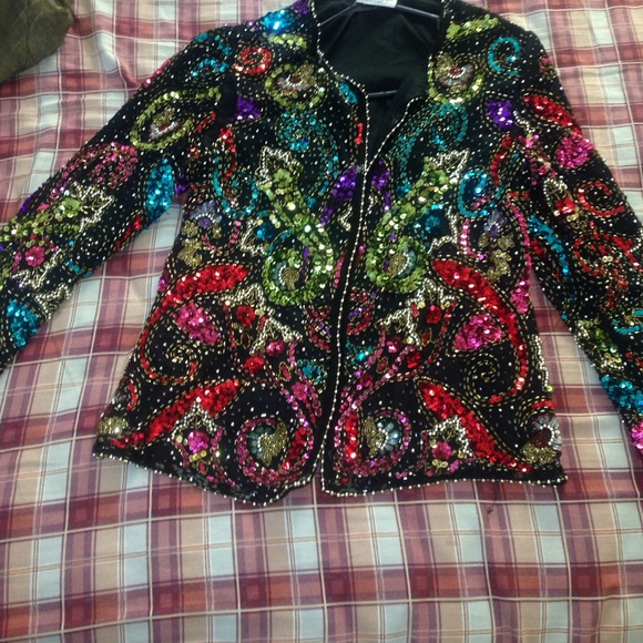Vintage sequin colorful jacket