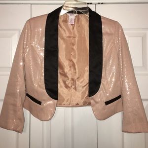 Candie's all over sequin 3/4 sleeves blazer