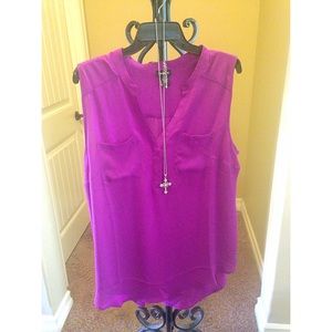 Sleek flowy plum blouse